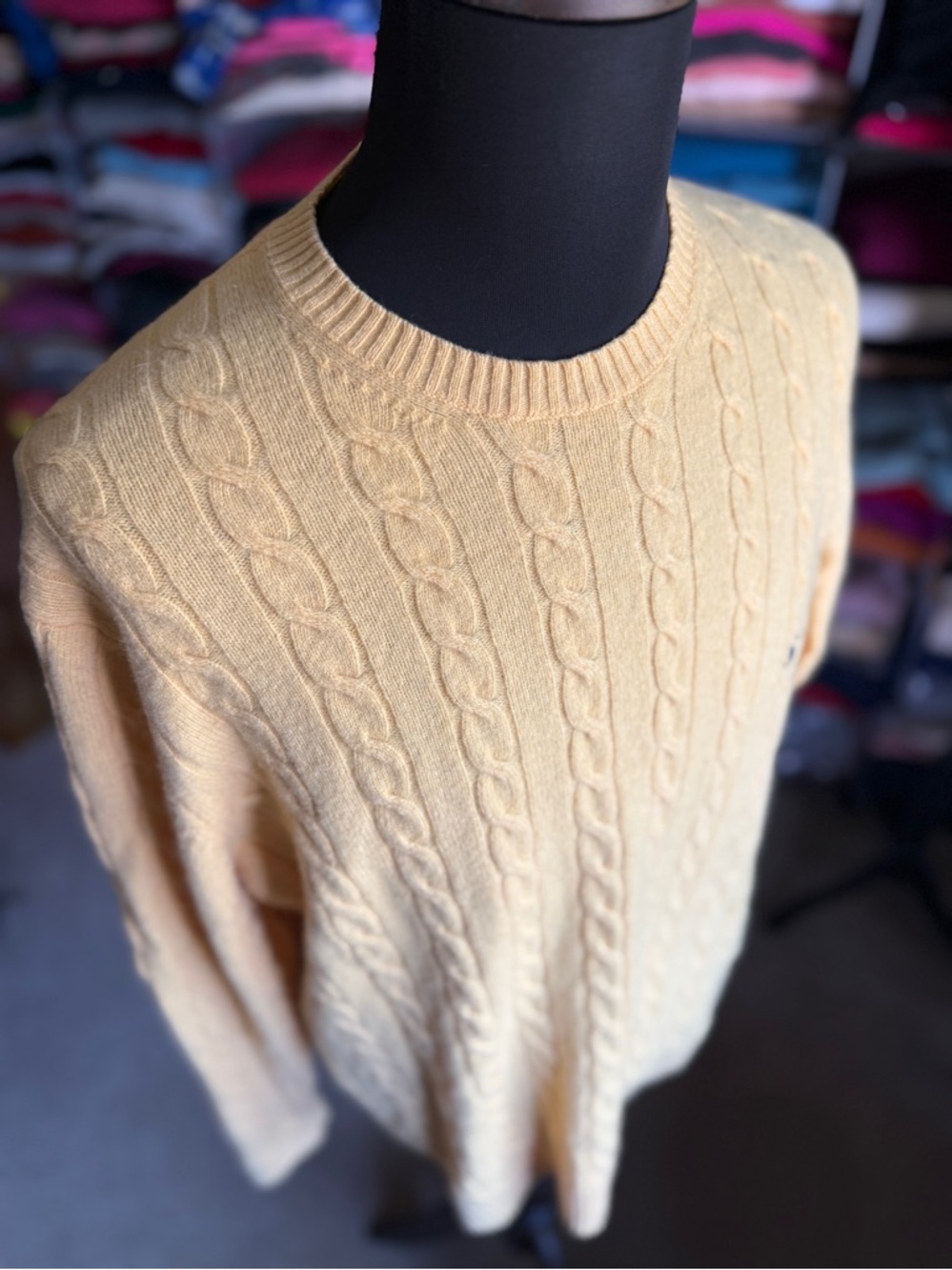 Brooks Brothers Yellow Lambswool Crewneck Sweater